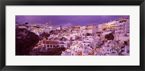 Framed Buildings along the Cliff, Santorini, Greece Print