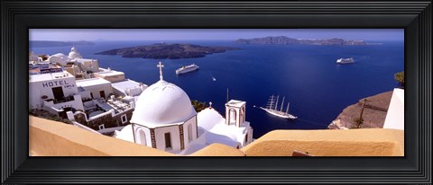 Framed View of the Caldera, Santorini, Cyclades Islands, Greece Print