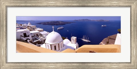 Framed View of the Caldera, Santorini, Cyclades Islands, Greece Print