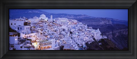 Framed High angle view of buildings, Santorini, Cyclades Islands, Greece Print