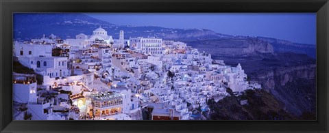 Framed High angle view of buildings, Santorini, Cyclades Islands, Greece Print