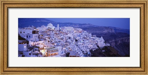 Framed High angle view of buildings, Santorini, Cyclades Islands, Greece Print