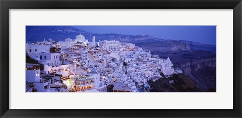Framed High angle view of buildings, Santorini, Cyclades Islands, Greece Print