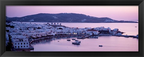 Framed Buildings in a city, Mykonos, Cyclades Islands, Greece Print