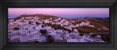 Framed High angle view of buildings on a landscape, Amorgos, Cyclades Islands, Greece Print