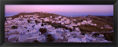 Framed High angle view of buildings on a landscape, Amorgos, Cyclades Islands, Greece Print