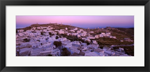 Framed High angle view of buildings on a landscape, Amorgos, Cyclades Islands, Greece Print