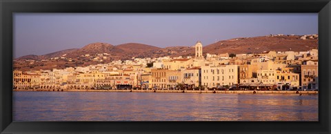 Framed Ermoupoli at sunset, Syros, Greece Print
