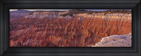 Framed Aerial View Of Jagged Rock Formations, Cedar Breaks National Monument, Utah, USA Print