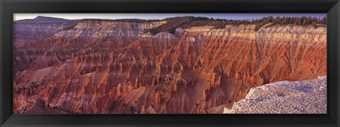 Framed Aerial View Of Jagged Rock Formations, Cedar Breaks National Monument, Utah, USA Print