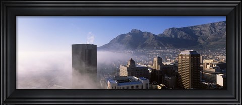 Framed Cape Town and Table Mountain Through the Fog, South Africa Print