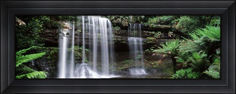 Framed Waterfall in a forest, Russell Falls, Mt Field National Park, Tasmania, Australia Print