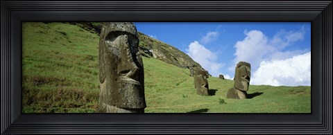Framed Stone Heads, Easter Islands, Chile Print