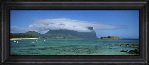 Framed Boats Floating In The Sea, Lord Howe Island, New South Wales, United Kingdom, Australia Print