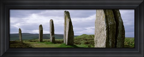 Framed Ring Of Brodgar with view of the hills, Orkney Islands, Scotland, United Kingdom Print