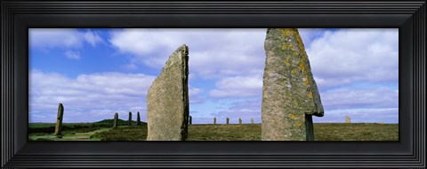 Framed Close up of 2 pillars in the Ring Of Brodgar, Orkney Islands, Scotland, United Kingdom Print
