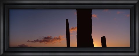 Framed Stones Of Stenness at Dusk Print