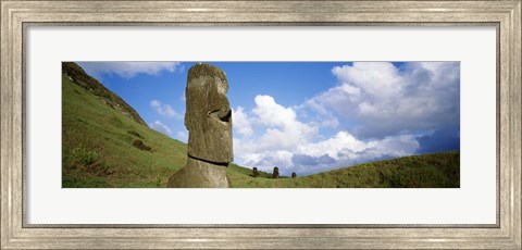 Framed Stone Heads with Clouds, Easter Islands, Chile Print