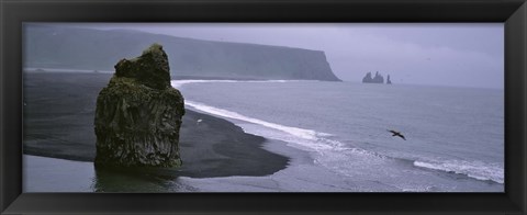 Framed Rock Formation On The Beach, Reynisdrangar, Vik I Myrdal, Iceland Print