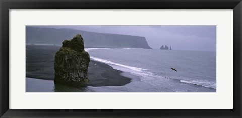Framed Rock Formation On The Beach, Reynisdrangar, Vik I Myrdal, Iceland Print
