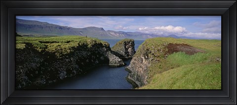 Framed Water Flowing From The Valley, Snaefellsnes Peninsula, Iceland Print