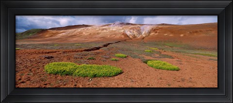Framed Steam Emitting From The Ground, Lehmjukur Thermal Area, Iceland Print