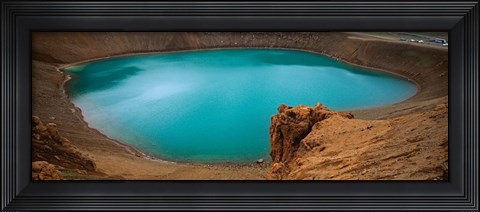 Framed Lake On The Volcano, Blue Lake, Viti Crater, Iceland Print