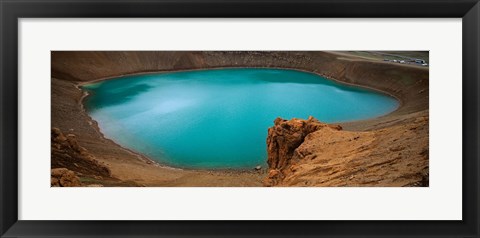 Framed Lake On The Volcano, Blue Lake, Viti Crater, Iceland Print