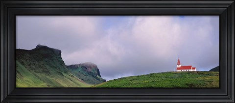 Framed Church In The Landscape, Vik I Myrdal, Iceland Print