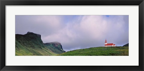 Framed Church In The Landscape, Vik I Myrdal, Iceland Print