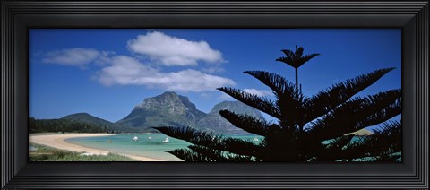 Framed Panoramic View Of A Coastline, Lord Howe Island, Australia Print