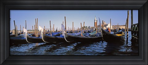 Framed View of gondolas, Venice, Italy Print