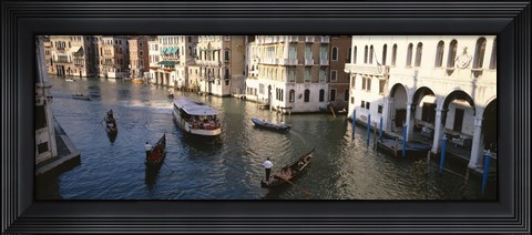Framed Gondolas in the Canal, Venice, Italy Print