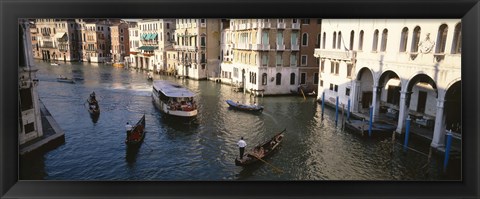 Framed Gondolas in the Canal, Venice, Italy Print