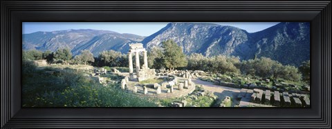 Framed Greece, Delphi, The Tholos, Ruins of the ancient monument Print