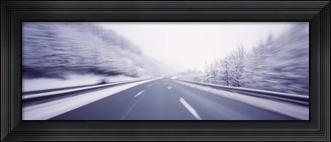 Framed Austria, Autostrada, Panoramic view of a highway Print