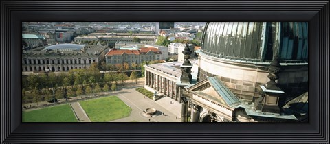 Framed High angle view of a formal garden in front of a church, Berlin Dome, Altes Museum, Berlin, Germany Print