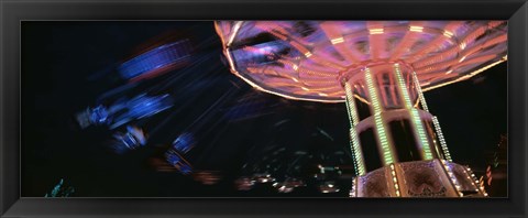 Framed Low angle view of a carousel, Amusement Park, Stuttgart, Germany Print