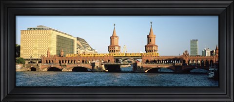 Framed Bridge on a river, Oberbaum Brucke, Berlin, Germany Print