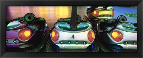 Framed Close-up of bumper cars, Amusement Park, Stuttgart, Germany Print