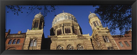 Framed Low Angle View Of Jewish Synagogue, Berlin, Germany Print