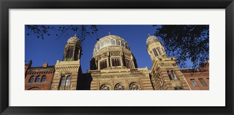 Framed Low Angle View Of Jewish Synagogue, Berlin, Germany Print