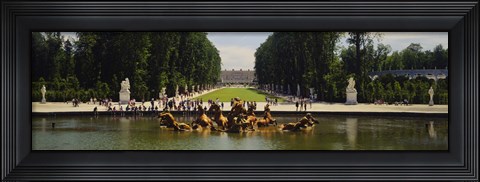Framed Fountain in a garden, Versailles, France Print