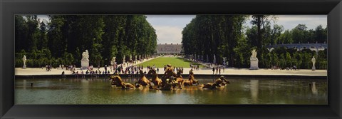 Framed Fountain in a garden, Versailles, France Print