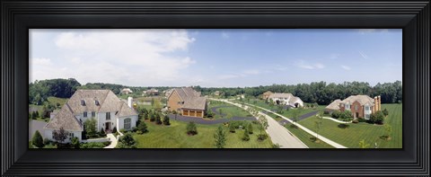 Framed High angle view of houses on a field Print