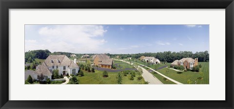 Framed High angle view of houses on a field Print