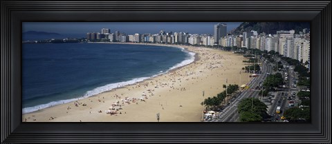 Framed High Angle View Of The Beach, Rid De Janeiro, Brazil Print