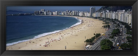 Framed High Angle View Of The Beach, Rid De Janeiro, Brazil Print