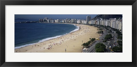 Framed High Angle View Of The Beach, Rid De Janeiro, Brazil Print