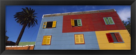 Framed Low Angle View Of A Building, La Boca, Buenos Aires, Argentina Print